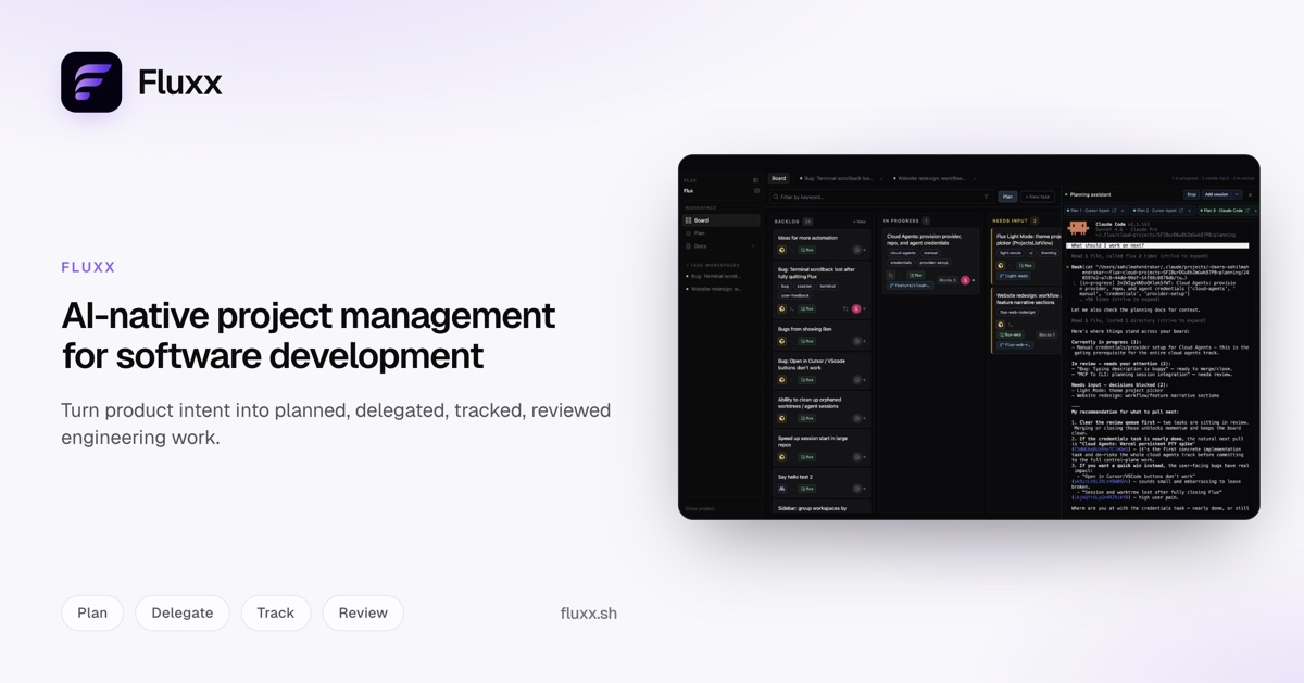 Fluxx — AI-native project management for software development